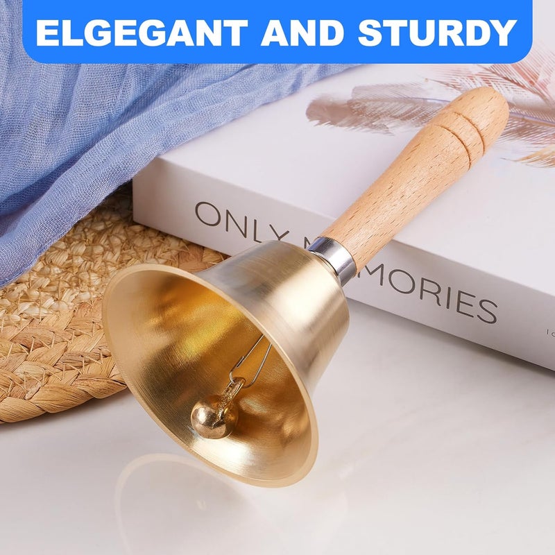 TIPTAP Loud Solid Brass Handbell, 3.15IN Hand Call Bell with Wooden Handle, Ringing Bells for Wedding, Animal Training,Dinner, Meditation, Musical Teaching, Service and More - Image 4